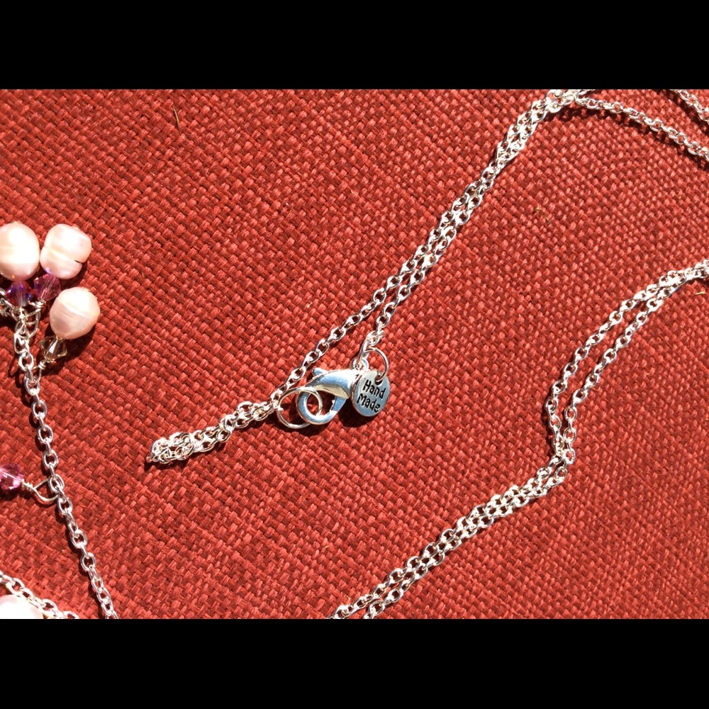 Boutique: Bling necklace, freshwater pearls, pink - Picture 4 of 9
